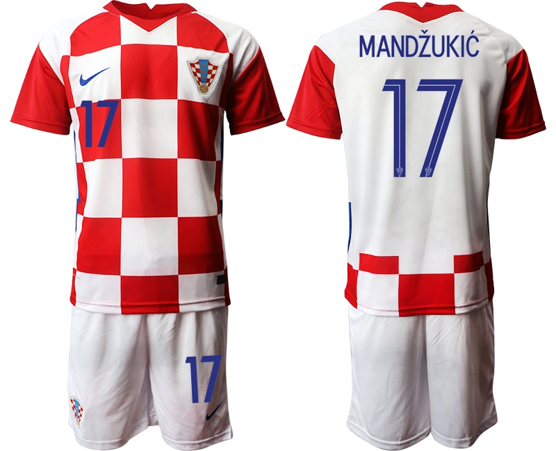 Men 2021 European Cup Croatia white home #17 Soccer Jerseys